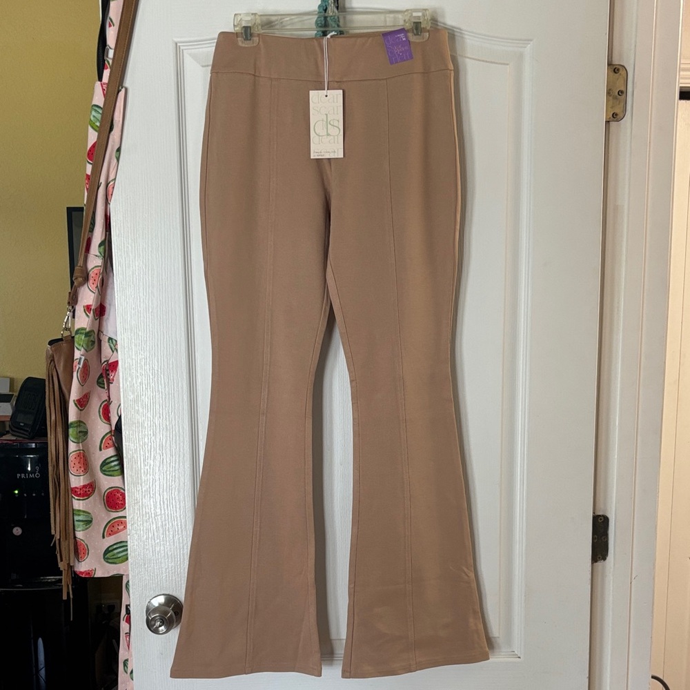 Dear Scarlett Beige Flared Magic Pant